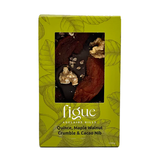 Quince, Maple Walnut Crumble & Cacao Nib